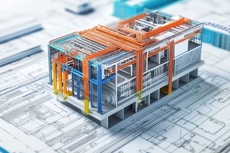 Industrial machinery and equipment operating on an automated factory production line for precision manufacturing 