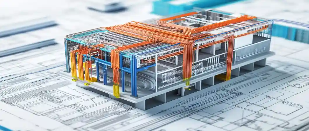 Industrial machinery and equipment operating on an automated factory production line for precision manufacturing 