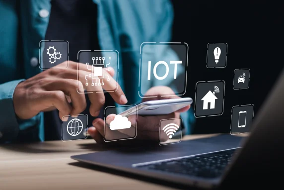 IoT solutions connecting smart devices, cloud platforms, and embedded systems for real-time data exchange