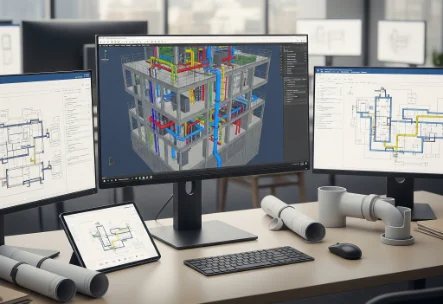 BIM MEP solutions integrating mechanical, electrical, and plumbing systems for coordinated building design